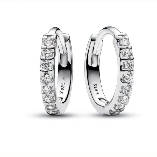 Pandora oorringen met zirkonia en diamanten, 925 sterling zilver