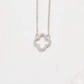 Hanger met open klavertje en zirkonia, 925 sterling zilver