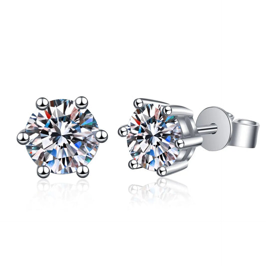 Moissanite oorknopjes, 925 sterling zilver
