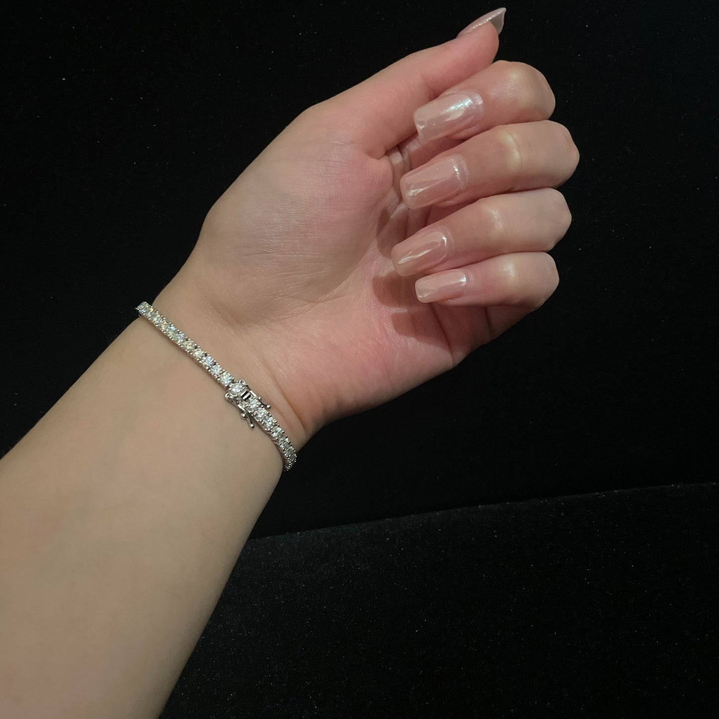 3 mm Moissanite tennisarmband, 925 sterling zilver